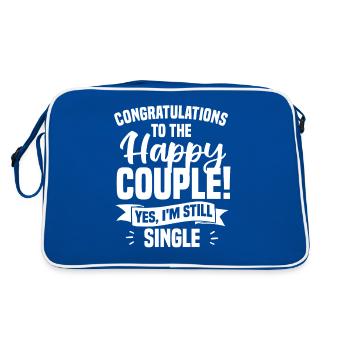 Congratulations To The Happy Couple Yes I'm Still - Retro Tasche - Blau/Weiß - Hinten