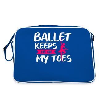 Ballet Keeps Me On My Toes - Retro Bag - blue/white - Back