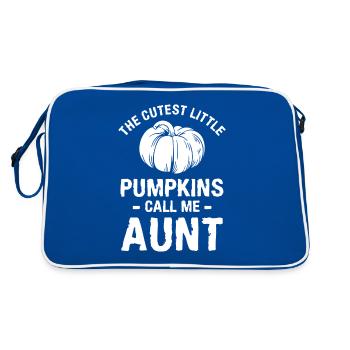The Cutest Little Pumpkins Call Me Aunt Halloween - Retro Tasche - Blau/Weiß - Hinten