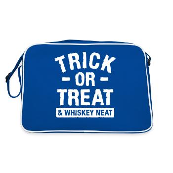Astuce ou friandise & Whisky Soigné Halloween - Sac Retro - bleu/blanc - Dos