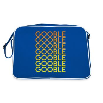 Thanksgiving Gobble Gobble Gobble Turkey Dinner - Retro Bag - blue/white - Back