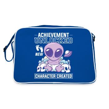 Achievement Unlocked New Character Created Gender - Retro Tasche - Blau/Weiß - Hinten