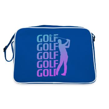 Retro Vintage Classic Golf Golfing Golfer - Retro Tasche - Blau/Weiß - Hinten