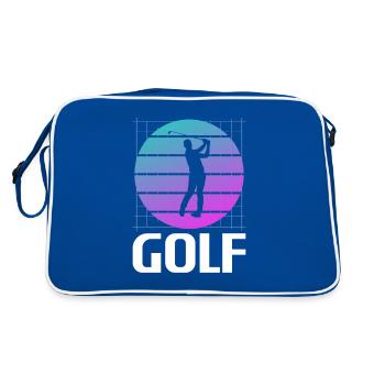 Retro Vintage Classic Golf Golfing Golfer - Retro Tasche - Blau/Weiß - Hinten