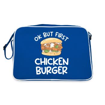 Ok mais d’abord sandwichs au burger au poulet - Sac Retro - bleu/blanc - Dos