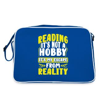 Book Lover Gift Gift Reading Not Hobby Escape - Retro Bag - blue/white - Back