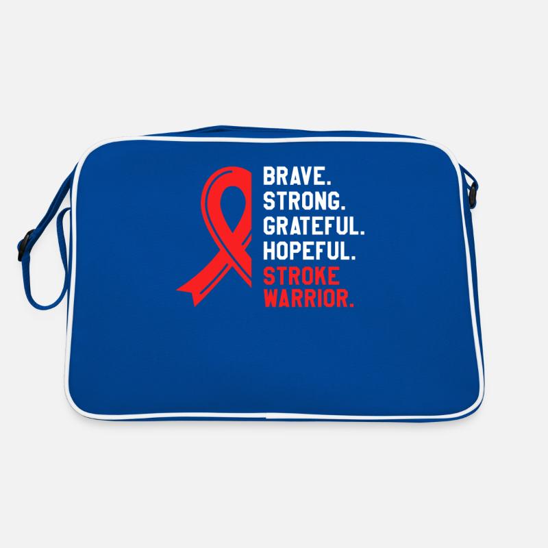Brave Strong Grateful Hopeful Stroke Warrior Aware Retro Tasche