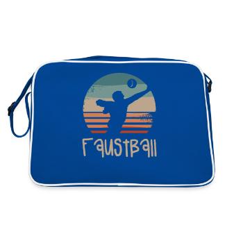 Retro Vintage Classic Fistball Player - Retro Tasche - Blau/Weiß - Hinten