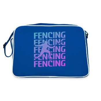 Retro Vintage Classic Fencing Fencer - Retro Tasche - Blau/Weiß - Hinten