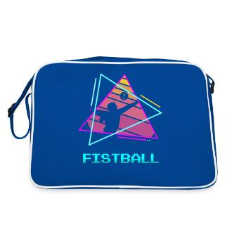 Retro Vintage Classic Fistball Player - Retro Tasche - Blau/Weiß - Hinten
