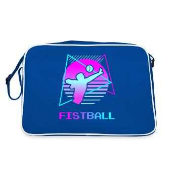 Retro Vintage Classic Fistball Player - Retro Tasche - Blau/Weiß - Hinten