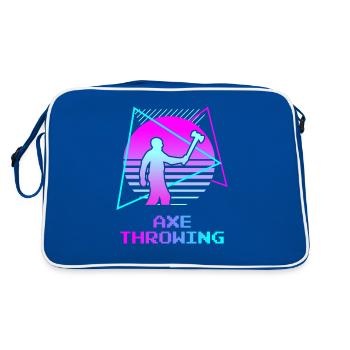 Retro Vintage Classic Axe Throwing Player - Retro Tasche - Blau/Weiß - Hinten