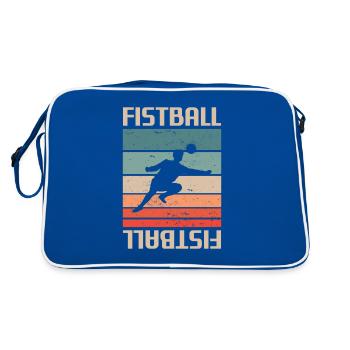 Retro Vintage Classic Fistball Player - Retro Tasche - Blau/Weiß - Hinten