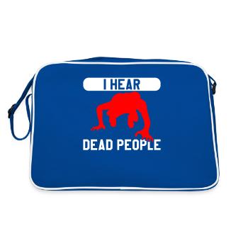 I Hear Dead People Paranormal Investigator Ghost H - Retro Tasche - Blau/Weiß - Hinten