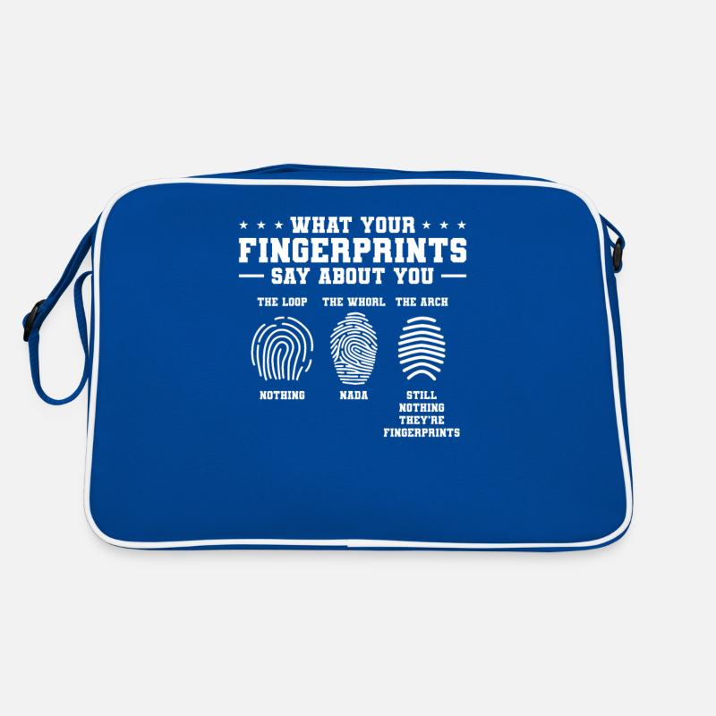 What Your Fingerprints Say About You Forensic Dete - Retro Tasche - Blau/Weiß