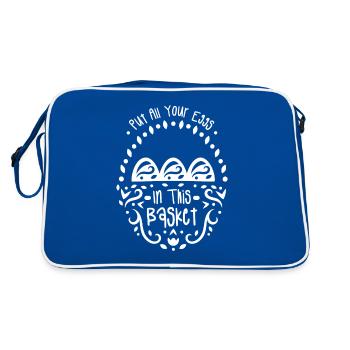 Put All Your Eggs In This Basket Bible Easter - Retro Tasche - Blau/Weiß - Hinten