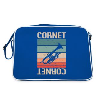 Retro Vintage Classic Cornet Player Instrument - Retro Bag - blue/white - Back