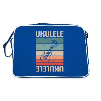 Retro Vintage Classic Ukulele Instrument Guita - Retro Bag - blue/white - Back