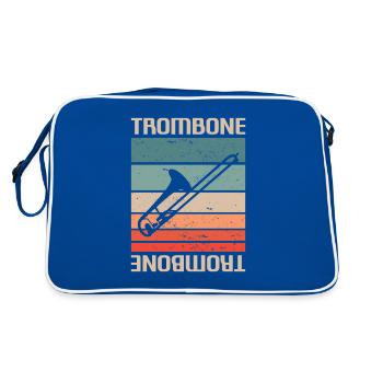 Instrument de joueur de trombone classique vintage rétro - Sac Retro - bleu/blanc - Dos