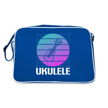 Retro Vintage Classic Ukulele Instrument Guita - Retro Bag - blue/white - Back