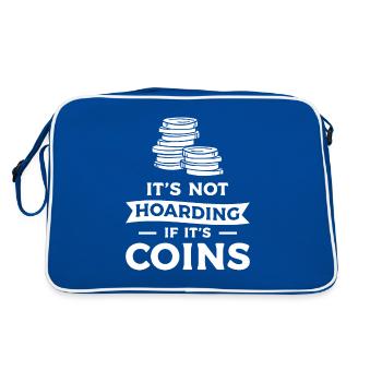 It's Not Hoarding If It's Coins Coin Collector - Retro Tasche - Blau/Weiß - Hinten