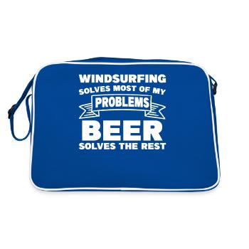 Windsurfing Solves Most Of My Problems Beer Solves - Retro Bag - blue/white - Back