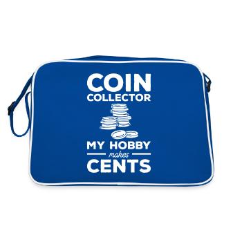 Coin Collector My Hobby Makes Cents Numismatics - Retro Bag - blue/white - Back