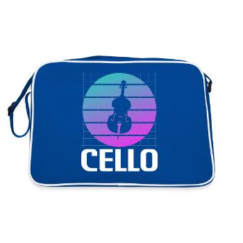 Retro Vintage Classic Cello Player Instrument - Retro Bag - blue/white - Back