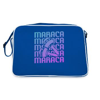 Retro Vintage Classic Maraca Player Instrument - Retro Bag - blue/white - Back