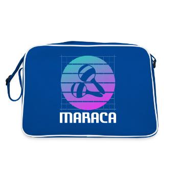 Retro Vintage Classic Maraca Player Instrument - Retro Bag - blue/white - Back