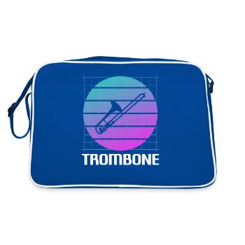 Instrument de joueur de trombone classique vintage rétro - Sac Retro - bleu/blanc - Dos
