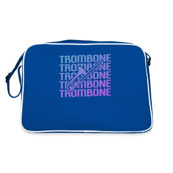 Instrument de joueur de trombone classique vintage rétro - Sac Retro - bleu/blanc - Dos