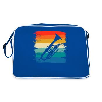 Retro Vintage Classic Cornet Player Instrument - Retro Bag - blue/white - Back