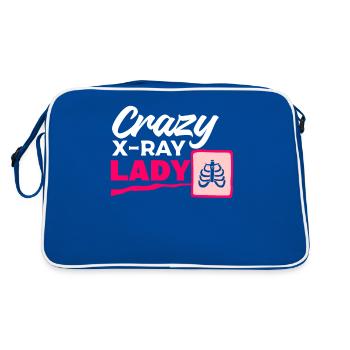 Crazy X-Ray Lady Radiologie Rayons X Radiologue Rad - Sac Retro - bleu/blanc - Dos