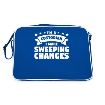 Je suis un gardien Je fais des changements radicaux École Jan - Sac Retro - bleu/blanc - Dos