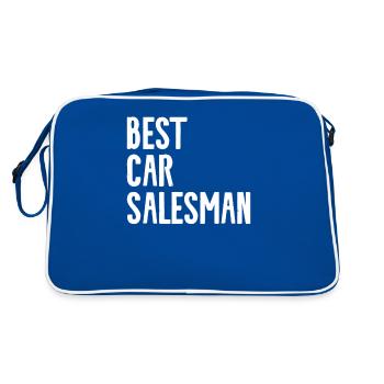Best Car Salesman Car Dealer Auto Salesperson - Retro Bag - blue/white - Back