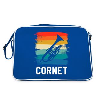 Retro Vintage Classic Cornet Player Instrument - Retro Bag - blue/white - Back