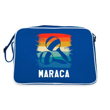 Retro Vintage Classic Maraca Player Instrument - Retro Bag - blue/white - Back