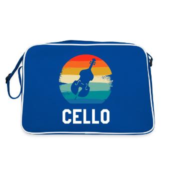 Retro Vintage Classic Cello Player Instrument - Retro Bag - blue/white - Back