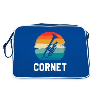Retro Vintage Classic Cornet Player Instrument - Retro Bag - blue/white - Back