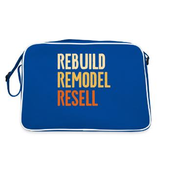 Reconstruire Remodeler Revendre Home Improvement Handyman - Sac Retro - bleu/blanc - Dos