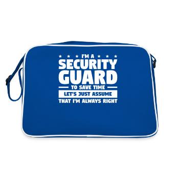 Je suis un agent de sécurité pour gagner du temps, j’ai toujours raison - Sac Retro - bleu/blanc - Dos
