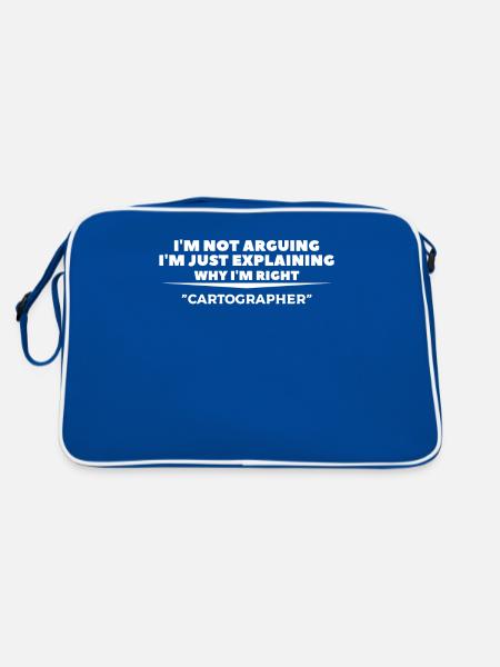I'm Just Explaining Why I'm Right Cartographer Car - Retro Bag - blue/white - Back