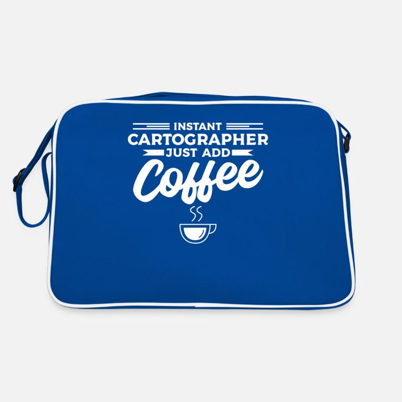 Le cartographe instantané ajoute simplement la cartographie du café - Sac Retro - bleu/blanc