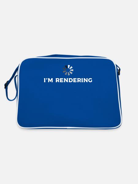 I'm Rendering Director Filmmaker Filmmaking - Retro Bag - blue/white - Back