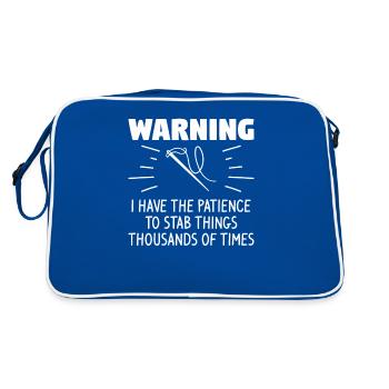 Warning I Have The Patience To Stab Things Thousan - Retro Bag - blue/white - Back