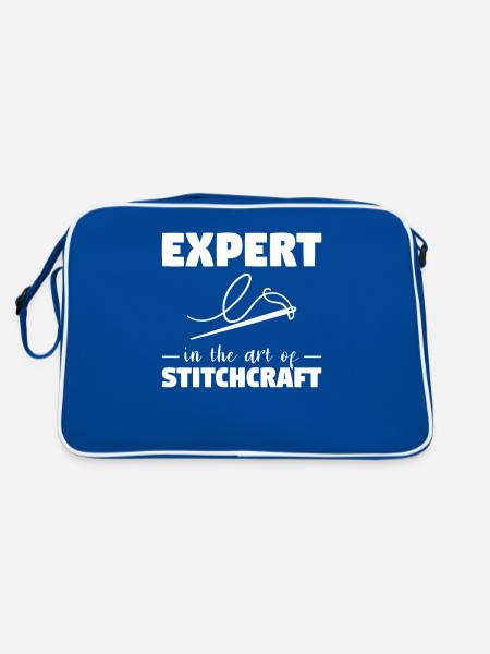 Expert Dans L’Art De Couture Au Crochet Quilting - Sac Retro - bleu/blanc - Dos