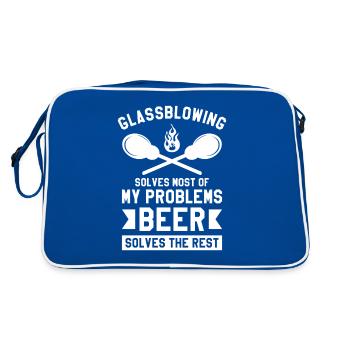 Glassblowing Solves Most Of My Problems Beer Solve - Retro Bag - blue/white - Back