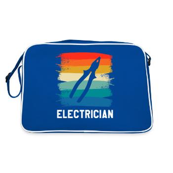 Retro Vintage Classic Electrician Electrical - Retro Tasche - Blau/Weiß - Hinten