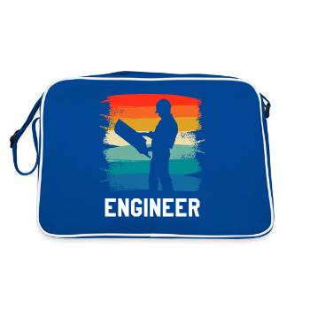 Retro Vintage Classic Engineer Engineering - Retro Bag - blue/white - Back